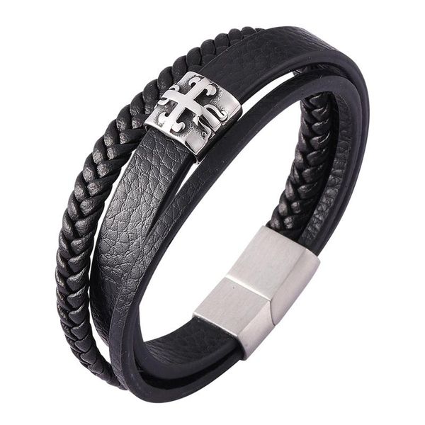 charm bracelets punk men multilayer leather woven bangle cross jewelry christmas gift bb0448, Golden;silver
charm bracelets punk men multilayer leather woven bangle cross jewelry christmas gift bb0448, Golden;silver