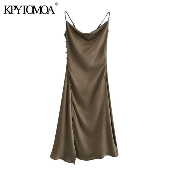 women chic fashion side covered buttons cozy midi dress vintage backless thin straps slit hem female dresses mujer 210420, Black;gray
women chic fashion side covered buttons cozy midi dress vintage backless thin straps slit hem female dresses mujer 210420, Black;gray