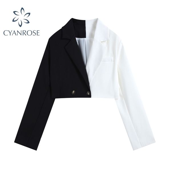 women fashion patchwork cropped blazer coat summer harajuku streetwear vintage long sleeve female short outerwear chic 210515, Black
women fashion patchwork cropped blazer coat summer harajuku streetwear vintage long sleeve female short outerwear chic 210515, Black