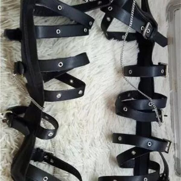 boot you'll see ladies buckles knee straps sandals stiletto high heels women's chains cut long boots, Black
boot you'll see ladies buckles knee straps sandals stiletto high heels women's chains cut long boots, Black