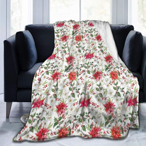 Blanket Flannel Fleece Blanket Fresh Poinsettia Flowers and Rowan Berry Branches Christmas Garden Lightweight Super Soft Cozy
Blanket Flannel Fleece Blanket Fresh Poinsettia Flowers and Rowan Berry Branches Christmas Garden Lightweight Super Soft Cozy