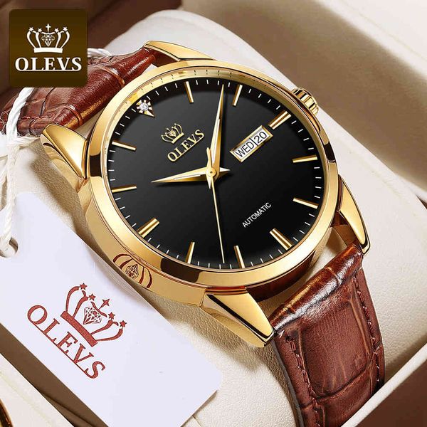 olevs men clocks luxury leather mechanical classic business automatic waterproof man relogio masculino, Slivery;brown
olevs men clocks luxury leather mechanical classic business automatic waterproof man relogio masculino, Slivery;brown