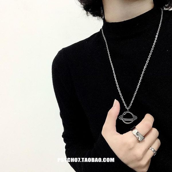pendant necklaces fashion falling planet necklace male and female hip hop stainless steel net red same sweater chain, Silver
pendant necklaces fashion falling planet necklace male and female hip hop stainless steel net red same sweater chain, Silver