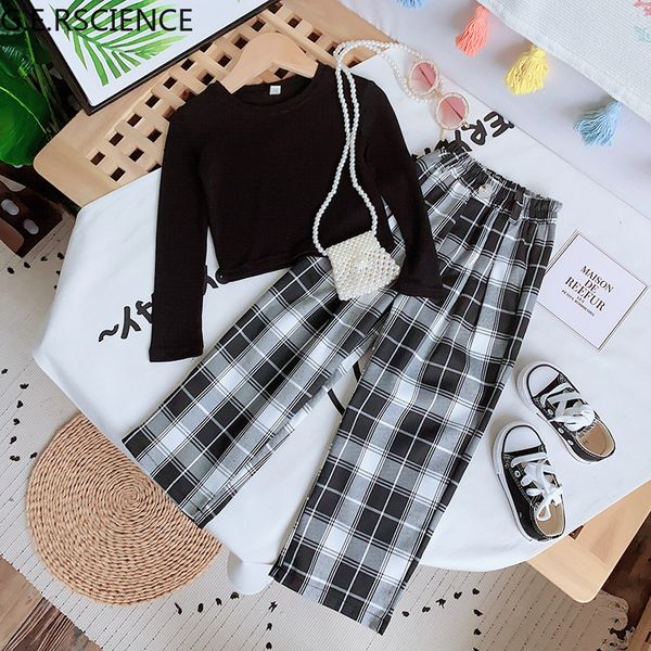 2022 spring and autumn girls new style childrens fashion long-sleeved cotton and plaid wide-leg pants two-piece suit, White
2022 spring and autumn girls new style childrens fashion long-sleeved cotton and plaid wide-leg pants two-piece suit, White