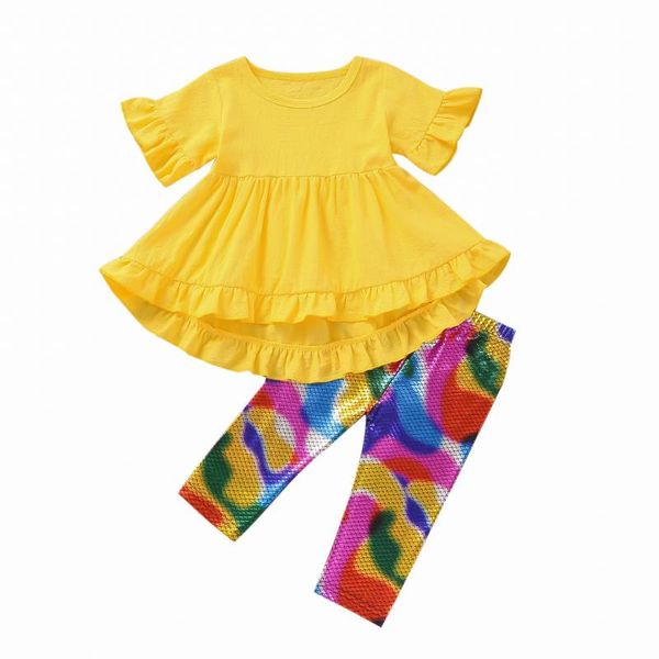clothing sets summer children'stwo-piece girl's ruffled irregularshort sleeved skirtand fish scale+tie dye pants little girl cloth, White
clothing sets summer children'stwo-piece girl's ruffled irregularshort sleeved skirtand fish scale+tie dye pants little girl cloth, White
