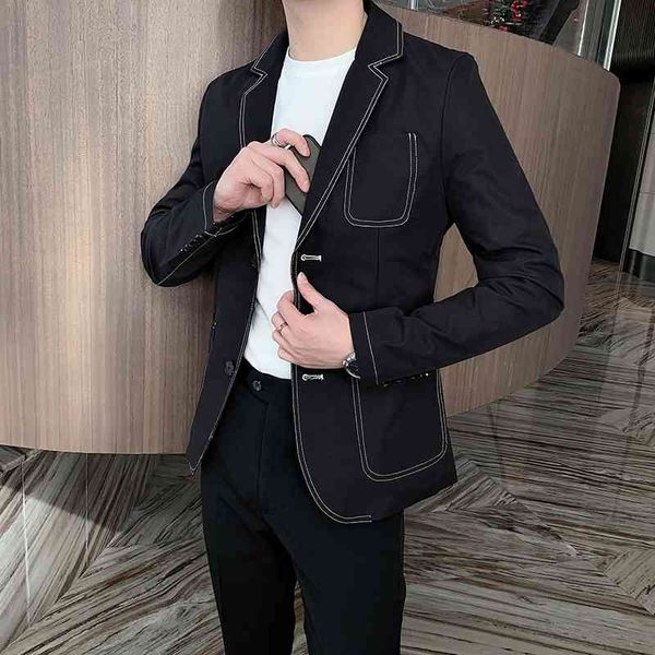 men's suits & blazers korean blazer mens slim fit classic black masculino business casual stylish spring autumn open wire suit jac, White;black
men's suits & blazers korean blazer mens slim fit classic black masculino business casual stylish spring autumn open wire suit jac, White;black