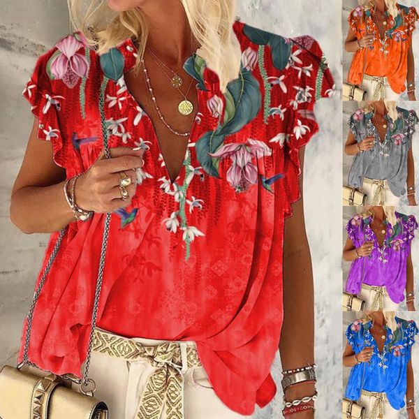 women's t-shirt 2021 women summer casual floral print t-shirts tees female big large ruffles beboho femme ladies plus sizes, White
women's t-shirt 2021 women summer casual floral print t-shirts tees female big large ruffles beboho femme ladies plus sizes, White