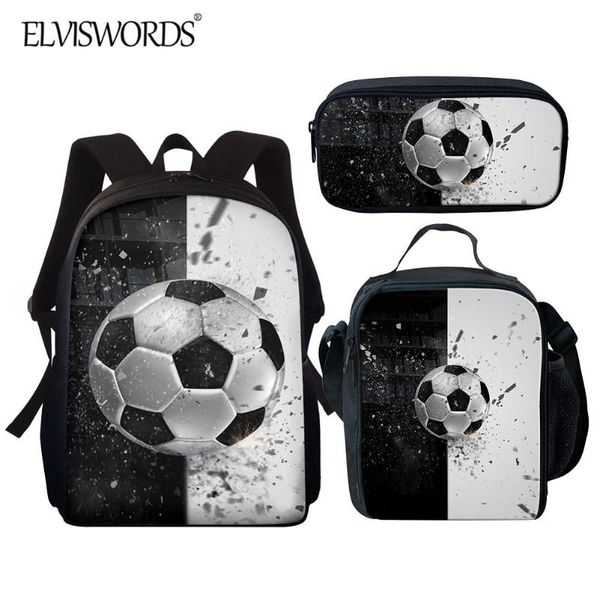 back to school kids book bag cool fire basketball soccer print student 15inch 3pcs schoolbags set women mochila bags