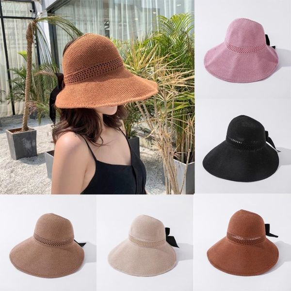 wide brim hats 2021 trendy summer hat women sun foldable bowknot hollow sunscreen caps casual gorros fashion, Blue;gray
wide brim hats 2021 trendy summer hat women sun foldable bowknot hollow sunscreen caps casual gorros fashion, Blue;gray