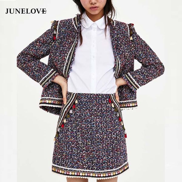 women's suits & blazers handmade 2021 runway designer luxury fashion skirt ethnic vintage tassel tweed and set, White;black
women's suits & blazers handmade 2021 runway designer luxury fashion skirt ethnic vintage tassel tweed and set, White;black