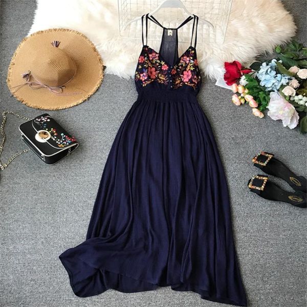 casual dresses boho v neck spaghetti strap summer embroidery flower midi long dress holiday party women beach bohemian vestidos, Black;gray
casual dresses boho v neck spaghetti strap summer embroidery flower midi long dress holiday party women beach bohemian vestidos, Black;gray