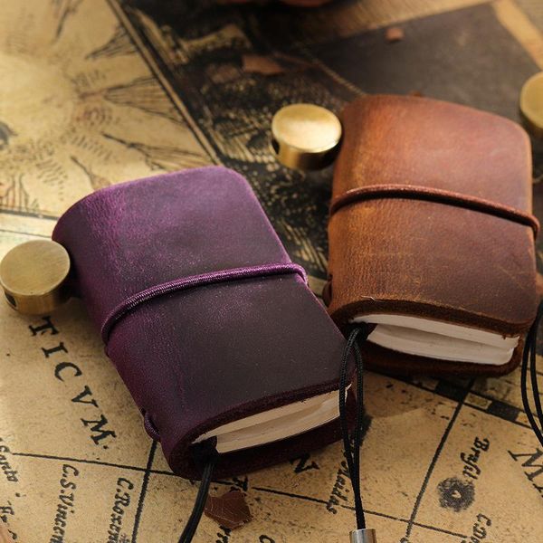 notepads handmade genuine leather mini notebook cute travel journal vintage decoration memo pad diary weekly planner organizer, Purple;pink 
notepads handmade genuine leather mini notebook cute travel journal vintage decoration memo pad diary weekly planner organizer, Purple;pink