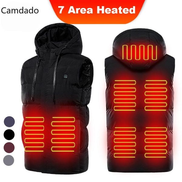 men's vests winter electric heated hooded vest 7 zone heating waterproof usb charging men women warm outdoor hiking jacket, Black;white
men's vests winter electric heated hooded vest 7 zone heating waterproof usb charging men women warm outdoor hiking jacket, Black;white