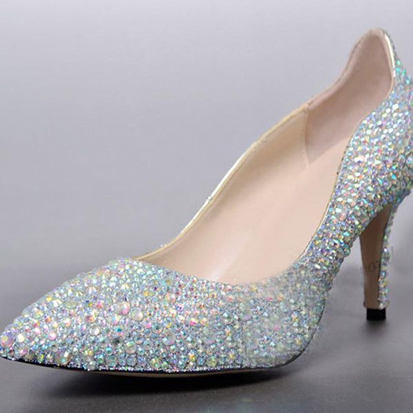 custom made sparkling pointed toe bridal dress shoes genuine leather prom ab crystal party graduation pumps, Black
custom made sparkling pointed toe bridal dress shoes genuine leather prom ab crystal party graduation pumps, Black