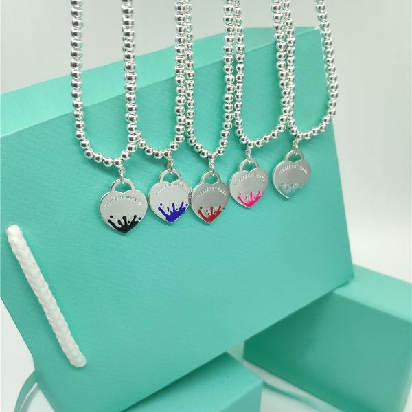 2021 trendy luxury brand original round beads necklace wedding necklace couple heart necklace and pendants for women sets, Silver
2021 trendy luxury brand original round beads necklace wedding necklace couple heart necklace and pendants for women sets, Silver