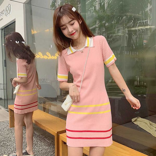 summer slim temperament korean style knitted lapel pink dress female knee-length office lady sleeveless 210603, Black;gray
summer slim temperament korean style knitted lapel pink dress female knee-length office lady sleeveless 210603, Black;gray