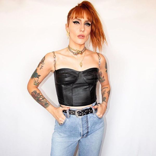 women's tanks & camis gothic punk metal pu-leather crop women tank black vest 2021 summer street leisure hip hop tees camisole, White
women's tanks & camis gothic punk metal pu-leather crop women tank black vest 2021 summer street leisure hip hop tees camisole, White