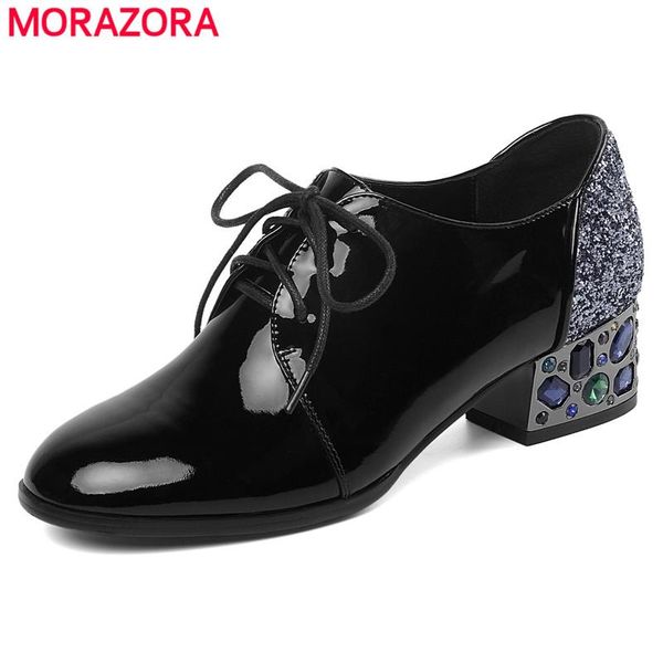 dress shoes morazora plus size 34-43 cowhide real leather women pumps round toe square high heels lace up rhinstone ladies office, Black
dress shoes morazora plus size 34-43 cowhide real leather women pumps round toe square high heels lace up rhinstone ladies office, Black
