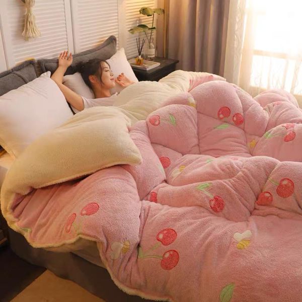 thick and warm lamb wool quilt winter double-sided fleece spring autumn comfortable soft plush comforters & sets
thick and warm lamb wool quilt winter double-sided fleece spring autumn comfortable soft plush comforters & sets
