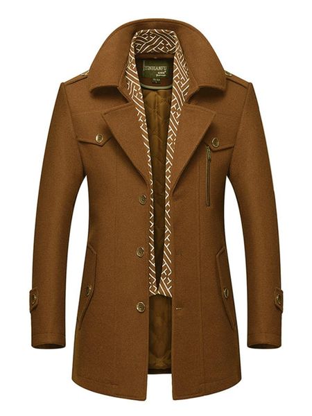 men's wool & blends autumn and winter mid-length coats middle-aged woolen coat thick business scarf collar windbreaker, Black
men's wool & blends autumn and winter mid-length coats middle-aged woolen coat thick business scarf collar windbreaker, Black