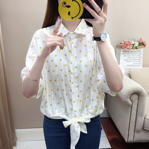 paris girl summer polka dot shirt women fashion short sleeve chiffon lapel neck elegant office ladies 210524, White
paris girl summer polka dot shirt women fashion short sleeve chiffon lapel neck elegant office ladies 210524, White