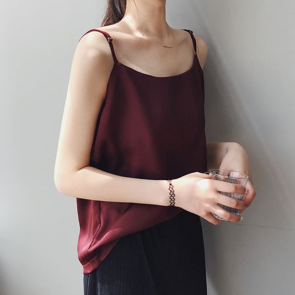 satin crop women sleeveless spaghetti strap summer imitation silk solid clothing 2021 new casual fashion, White
satin crop women sleeveless spaghetti strap summer imitation silk solid clothing 2021 new casual fashion, White