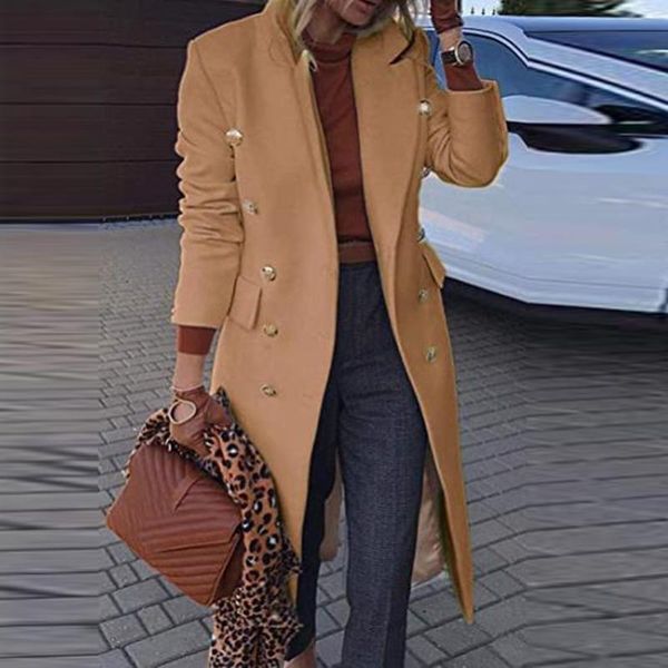 women's wool & blends 2021 autumn winter lapel coat jacket elegant solid women button long outwear fashion pocket sleeve overcoat stree, Black
women's wool & blends 2021 autumn winter lapel coat jacket elegant solid women button long outwear fashion pocket sleeve overcoat stree, Black