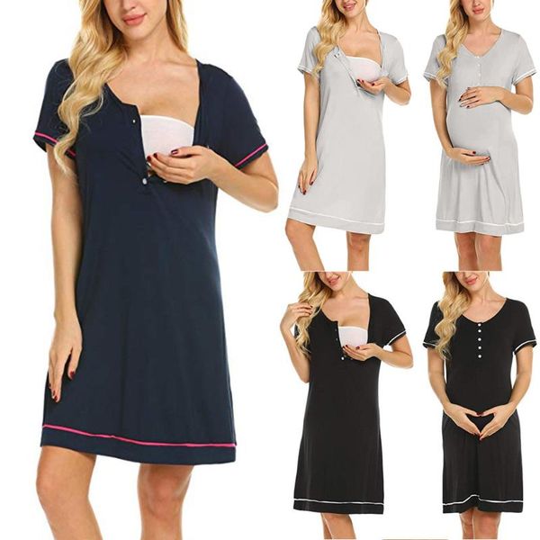maternity dresses 2021 summer pregnant women fashion polyester short-sleeved cute pajamas nursing home comfortable dress sukienka ciazowa se, White
maternity dresses 2021 summer pregnant women fashion polyester short-sleeved cute pajamas nursing home comfortable dress sukienka ciazowa se, White