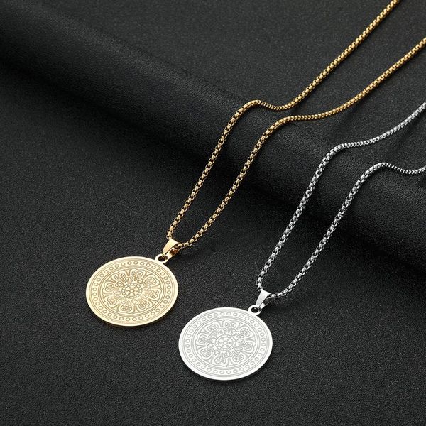 pendant necklaces cxwind fashion women's choker necklace mandala flower & chain stainless steel spiritual charm jewelry, Silver
pendant necklaces cxwind fashion women's choker necklace mandala flower & chain stainless steel spiritual charm jewelry, Silver