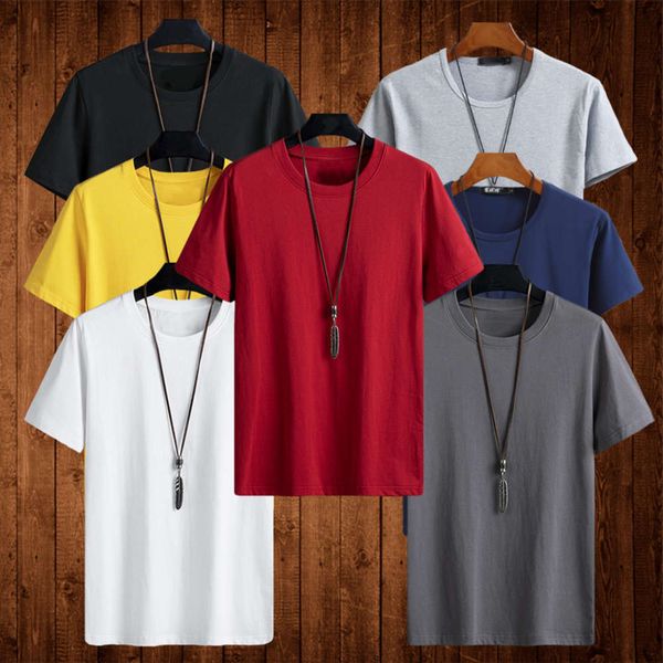 men's short sleeve t-shirt thin summer trend solid half round neck, White;black
men's short sleeve t-shirt thin summer trend solid half round neck, White;black