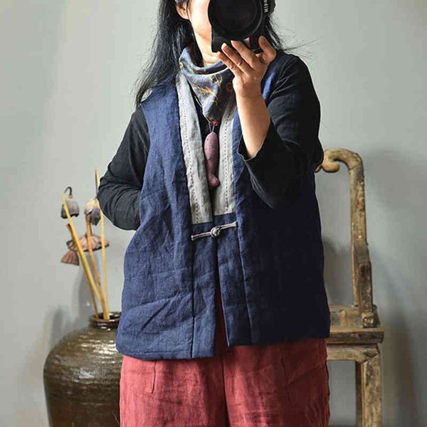 johnature women vintage vests cotton linen coats v-neck sleeveless spring navy blue patchwork color female vests coats 210521, White
johnature women vintage vests cotton linen coats v-neck sleeveless spring navy blue patchwork color female vests coats 210521, White