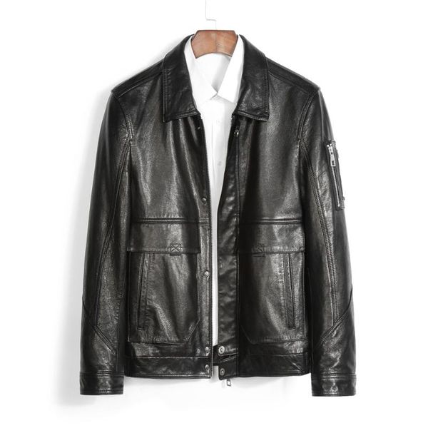 men's leather & faux men spring autumn genuine sheepskin jacket black natural clothes
men's leather & faux men spring autumn genuine sheepskin jacket black natural clothes