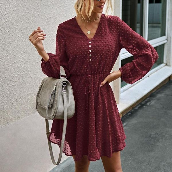 women fashion v-neck solid color long sleeves back up nine point sleeve dress casual holiday style refreshing stmosphere dresses, Black;gray
women fashion v-neck solid color long sleeves back up nine point sleeve dress casual holiday style refreshing stmosphere dresses, Black;gray