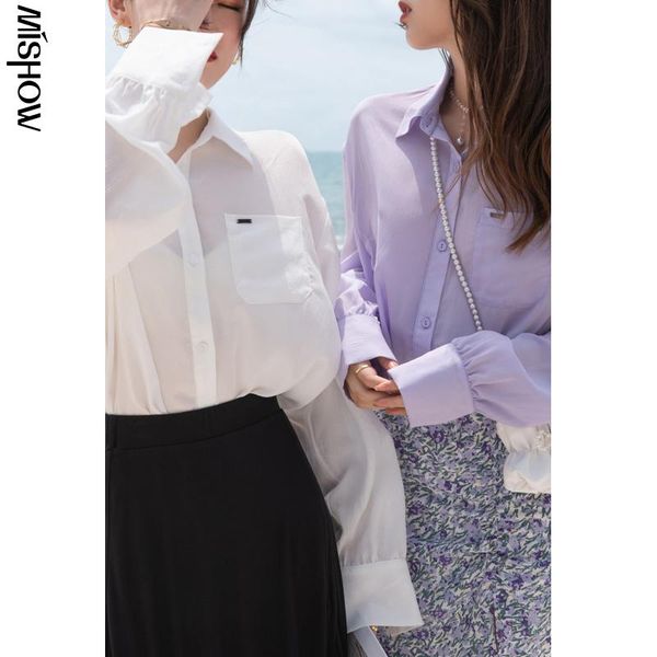 women's blouses & shirts mishow summer for women offical lady solid thin shirt coat causal lapel loose mxa22c0006, White
women's blouses & shirts mishow summer for women offical lady solid thin shirt coat causal lapel loose mxa22c0006, White