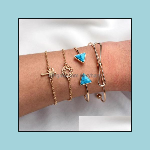 charm bracelets jewelry s1002 fashion vintage bracelet set triangle turquoise bowknot hollowed circle coconut palm 4pcs/set drop delivery 20, Golden;silver
charm bracelets jewelry s1002 fashion vintage bracelet set triangle turquoise bowknot hollowed circle coconut palm 4pcs/set drop delivery 20, Golden;silver