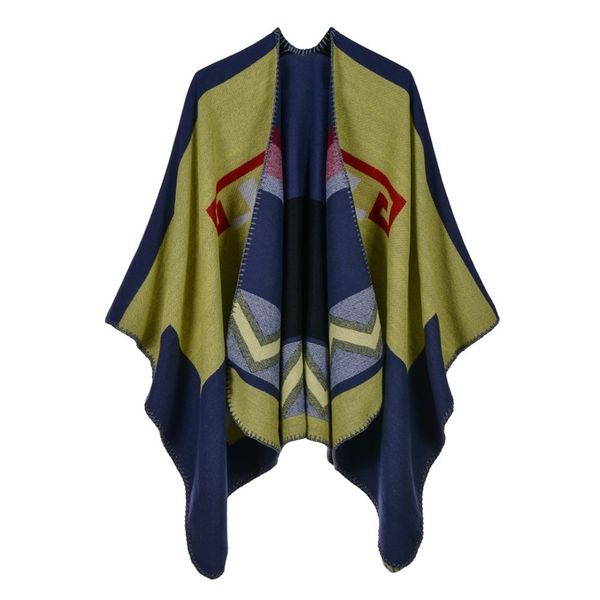 ladies fashion wave pattern split fork to keep warm european and american personality shawl imitation cashmere cloak travel cape 210427, White;black
ladies fashion wave pattern split fork to keep warm european and american personality shawl imitation cashmere cloak travel cape 210427, White;black