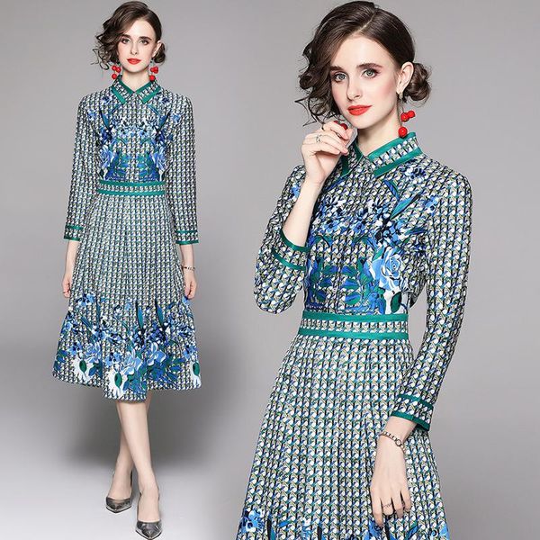 casual dresses summer vintage floral print collar button long sleeve empire waist women ladies party a-line knee length midi dress, Black;gray
casual dresses summer vintage floral print collar button long sleeve empire waist women ladies party a-line knee length midi dress, Black;gray