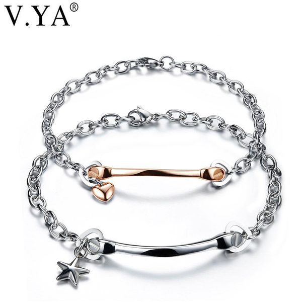 v.ya star couple bracelets fashion heart bangle for lover's romantic men women jewelry link chain link,, Black
v.ya star couple bracelets fashion heart bangle for lover's romantic men women jewelry link chain link,, Black