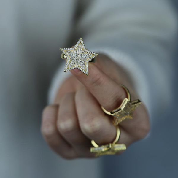 women men's star ring 18k plated copper charm gold color bling iced out cubic zircon rings fashion hiphop five rock jewelry wedding, Slivery;golden
women men's star ring 18k plated copper charm gold color bling iced out cubic zircon rings fashion hiphop five rock jewelry wedding, Slivery;golden