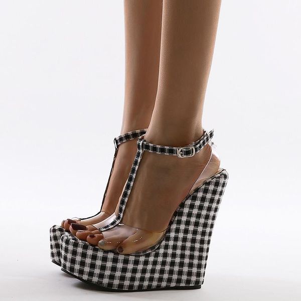 fashion gingham platform wedges sandals femmes ankle transparent buckle strap high heels exquisite women peep toe shoes 2021 dress, Black
fashion gingham platform wedges sandals femmes ankle transparent buckle strap high heels exquisite women peep toe shoes 2021 dress, Black