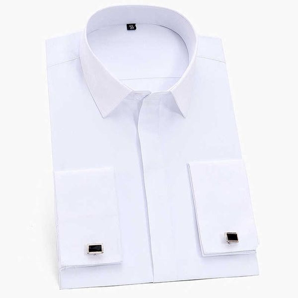men's dress shirts classic french cuffs solid shirt covered placket formal business standard-fit long sleeve office work white, White;black
men's dress shirts classic french cuffs solid shirt covered placket formal business standard-fit long sleeve office work white, White;black