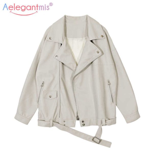 aelegantmis black loose casual women pu leather jacket soft faux moto biker ladies street outerwear basic coat 210607
aelegantmis black loose casual women pu leather jacket soft faux moto biker ladies street outerwear basic coat 210607