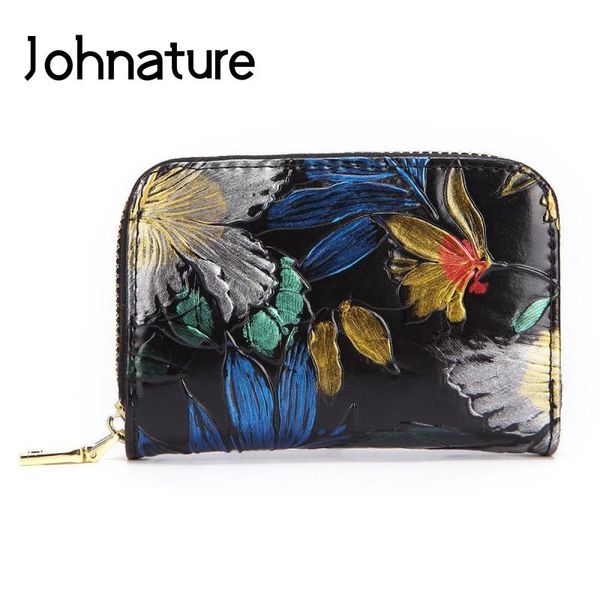 card holders johnature colorful small genuine leather women holder 2021 handmade embossing cowhide mini multi wallet, Brown;gray
card holders johnature colorful small genuine leather women holder 2021 handmade embossing cowhide mini multi wallet, Brown;gray