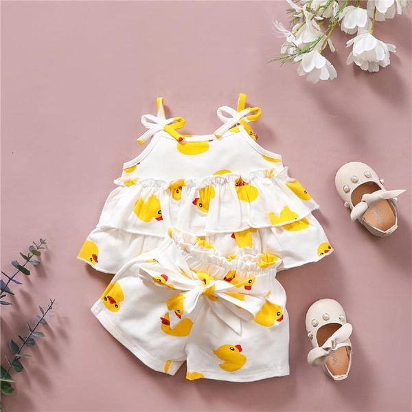 1-6 years kids girl summer 2pcs set yellow floral print camisole tank tips ruffle bow shorts fashion girls outfits clothing sets, White
1-6 years kids girl summer 2pcs set yellow floral print camisole tank tips ruffle bow shorts fashion girls outfits clothing sets, White
