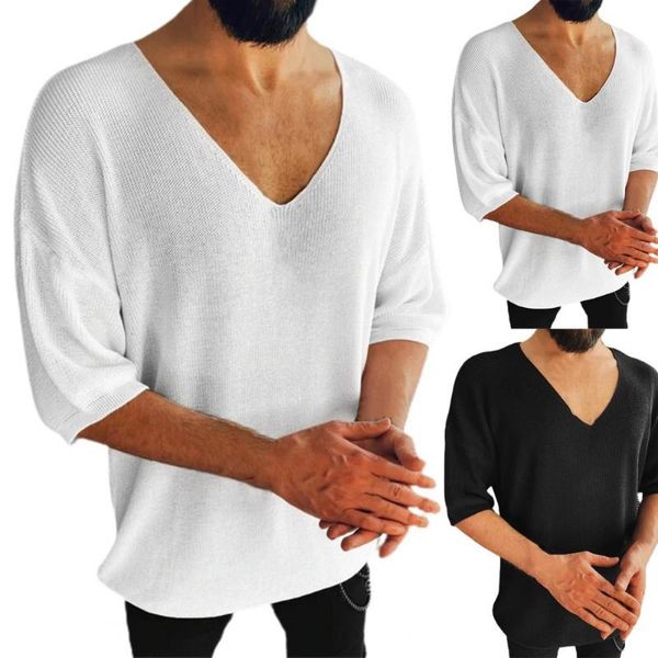 men's casual shirts solid color knitted men autumn sweater jumpers elastic for doing sports, White;black
men's casual shirts solid color knitted men autumn sweater jumpers elastic for doing sports, White;black