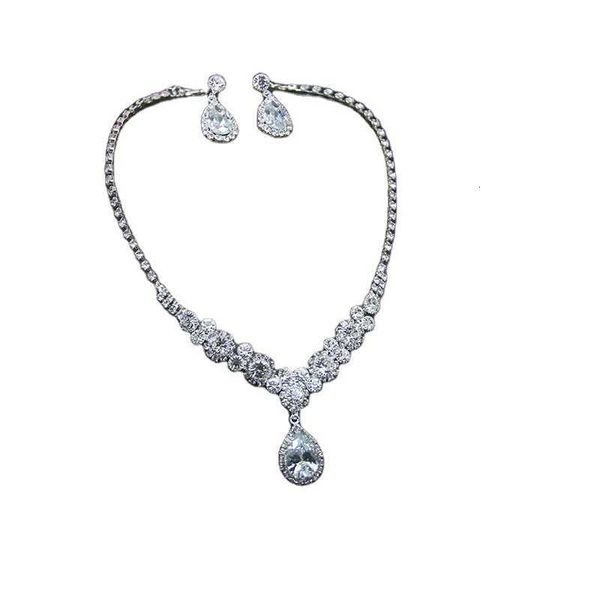 women's necklace earring set bridal wedding dress necklace dinner party accessories, Silver
women's necklace earring set bridal wedding dress necklace dinner party accessories, Silver