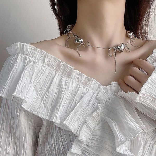 chokers origin summer fashion love heart metal necklace for women girls bowknot silver color hollow tassel jewelry, Golden;silver
chokers origin summer fashion love heart metal necklace for women girls bowknot silver color hollow tassel jewelry, Golden;silver