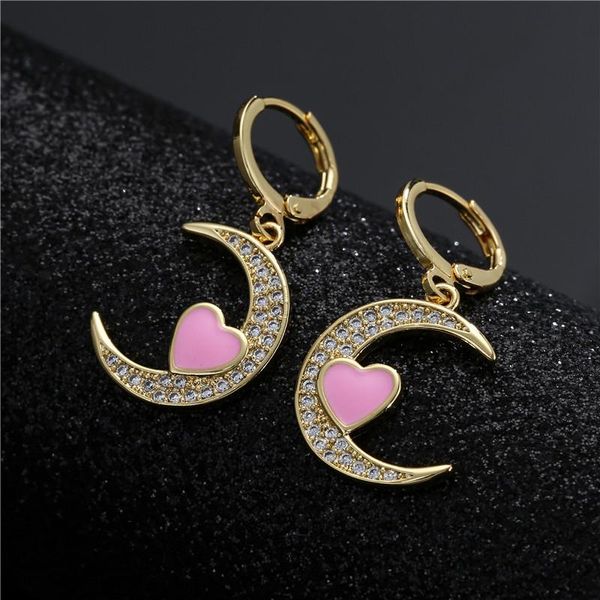 dangle & chandelier wholesale 2021 fashion gold color heart moon drop earrings for women girl cz micro pave oil wedding jewelry birthday gif, Silver
dangle & chandelier wholesale 2021 fashion gold color heart moon drop earrings for women girl cz micro pave oil wedding jewelry birthday gif, Silver