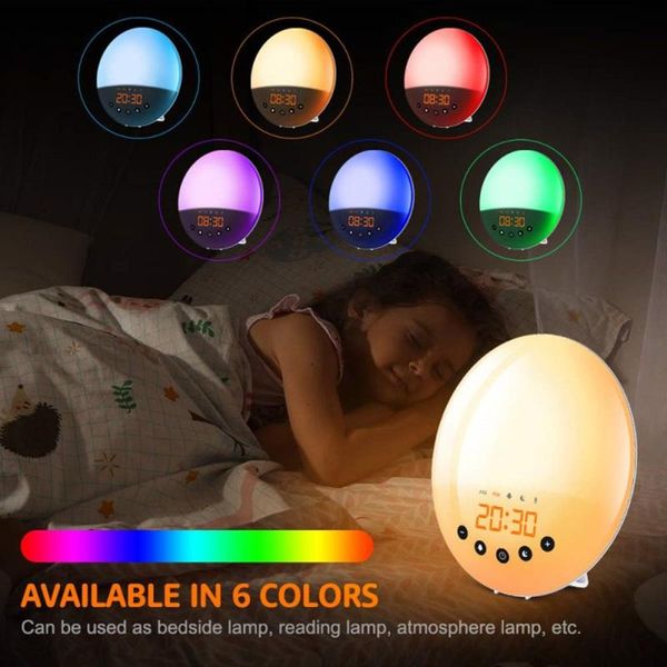 desk & table clocks led display 20 levels smart sunrise wake-up light alarm clock wi-fi 7 colors fm radio digital changing atmosphere
desk & table clocks led display 20 levels smart sunrise wake-up light alarm clock wi-fi 7 colors fm radio digital changing atmosphere