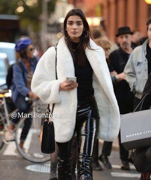 women's fur & faux winter fashion temperament white coat women overcoat jacket donsignet, Black
women's fur & faux winter fashion temperament white coat women overcoat jacket donsignet, Black